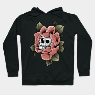 Traditional Tattoo Skull Rose Hoodie